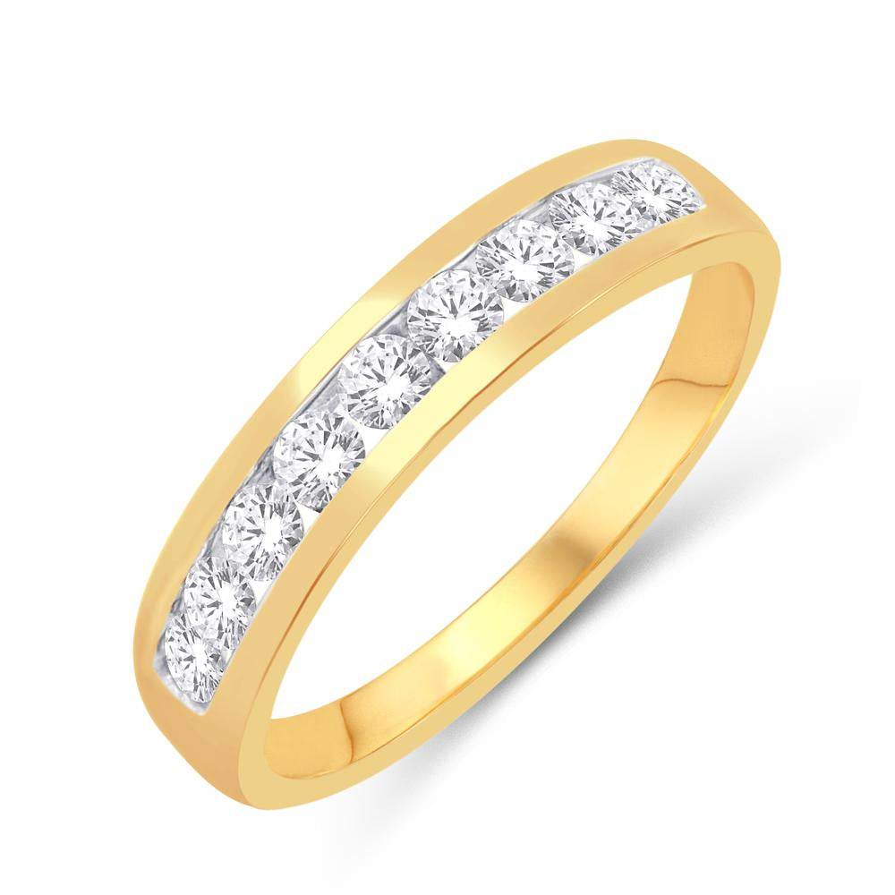 10 Karat Yellow Gold 1.00 Carat Diamonds Classic Ladies Band-0725609-YG - Norma's Jewelry