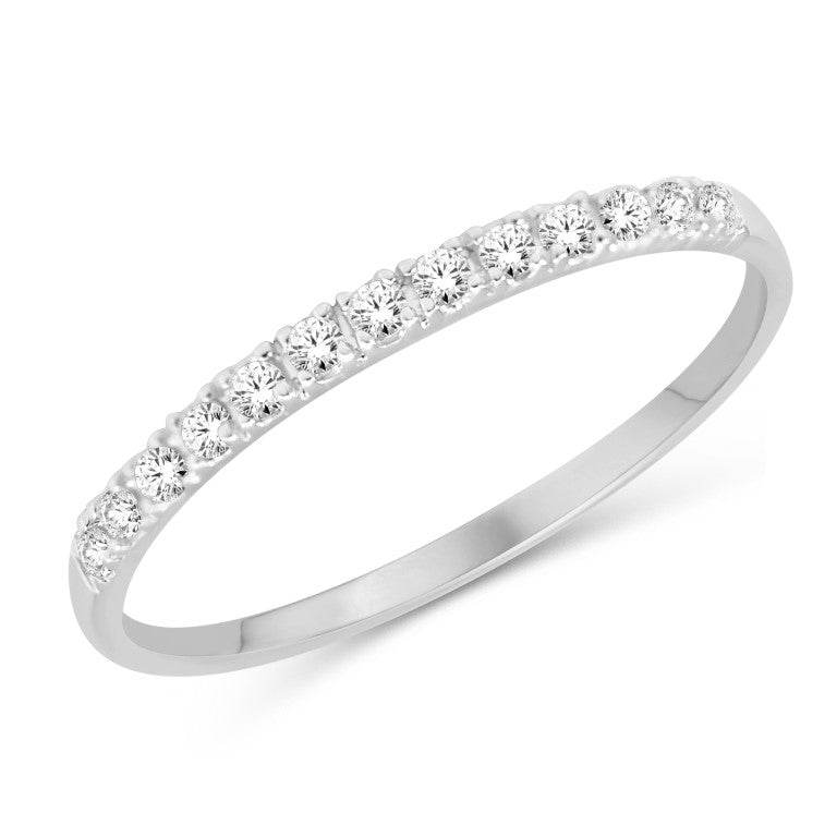 14 Karat White Gold 0.15 Carat Diamonds Classic Ladies Band-0725930-WG - Norma's Jewelry