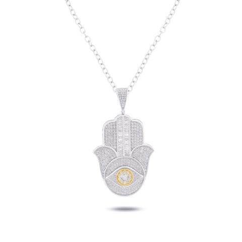 10 Karat Yellow Gold 2.62 Carat Diamonds Hamsa Pendant-0842145-YG - Norma's Jewelry