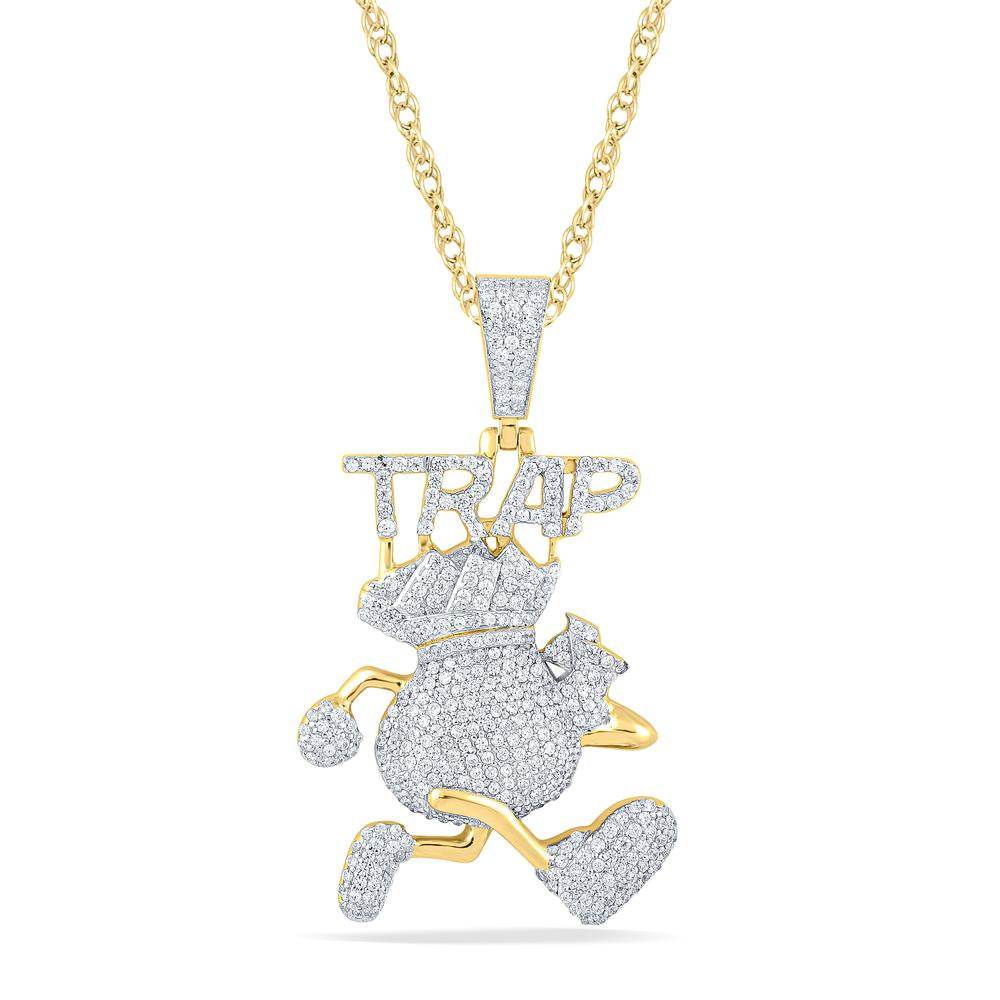 10 Karat Yellow Gold 1.05 Carat Diamonds TRAP Pendant-1050068-YG - Norma's Jewelry
