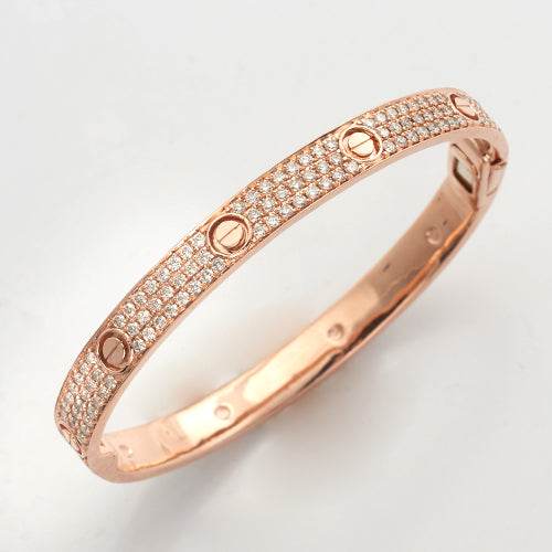 14KR 4.25CTW DIAMOND 3-ROW BANGLE WITH - Norma's Jewelry