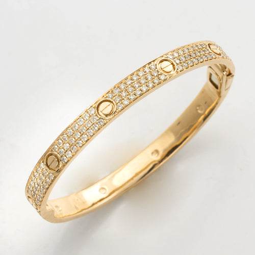14KY 4.25CTW DIAMOND 3-ROW BANGLE WITH - Norma's Jewelry