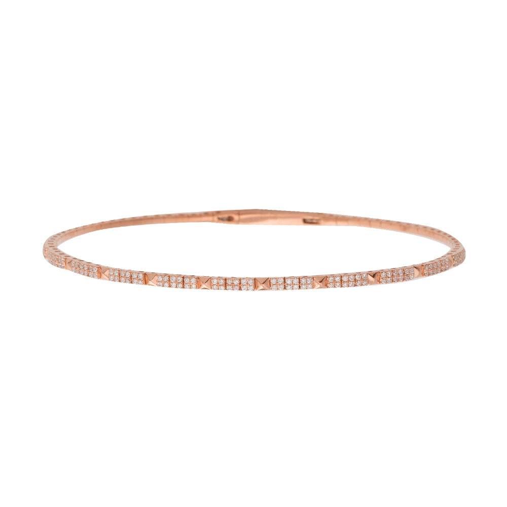 14KR 0.50CTW DIAMOND FLEXIBLE BANGLE - Norma's Jewelry