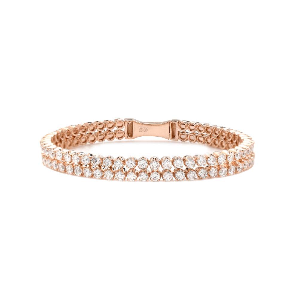14KR 7.95CTW DIAMOND DOUBLE ROW BANGLE - Norma's Jewelry