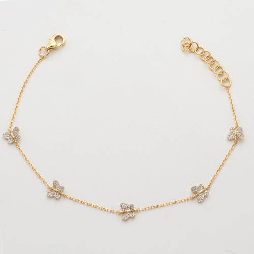 14KY 0.20CTW DIAMOND BUTTERFLY BRACELET - Norma's Jewelry