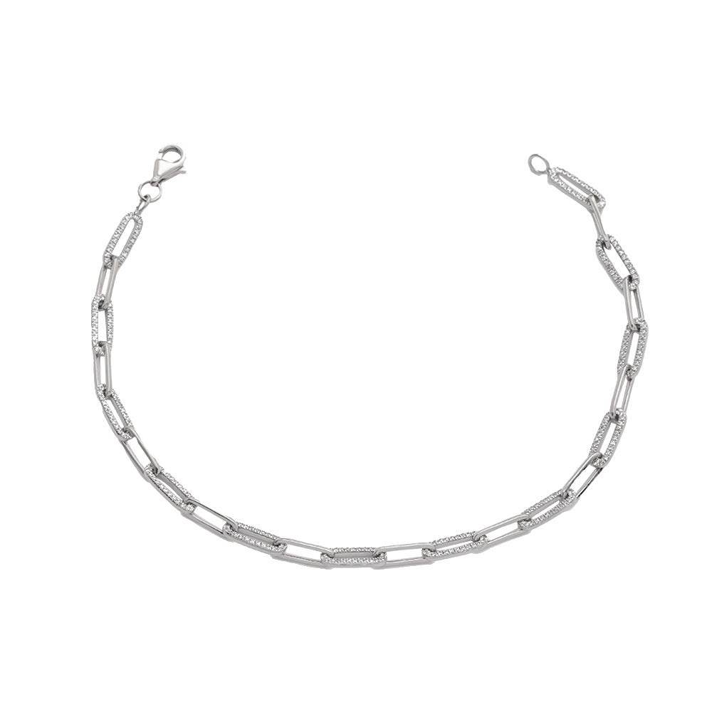 14KW 0.65CTW DIAMOND PAPERCLIP BRACELET - Norma's Jewelry