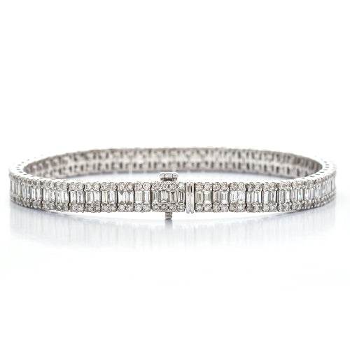 14KW 10.00CTW BAGUETTE DIAMOND BRACELET - Norma's Jewelry