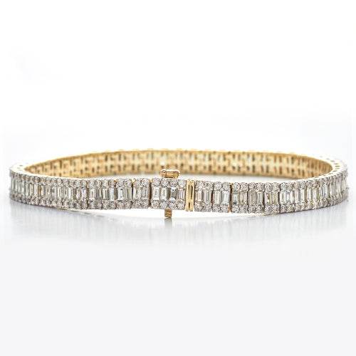 14KY 10.00CTW BAGUETTE DIAMOND BRACELET - Norma's Jewelry