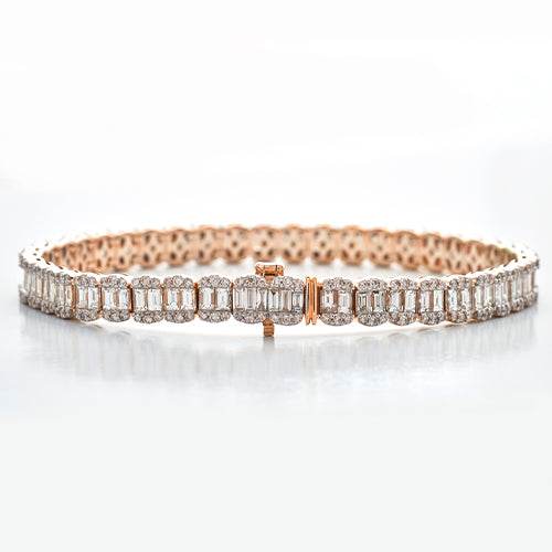 14KR 10.00CTW BAGUETTE DIAMOND BRACELET - Norma's Jewelry