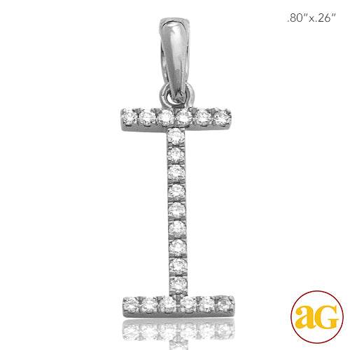 14KW 0.15CTW DIAMOND INITIAL PENDANT - Norma's Jewelry