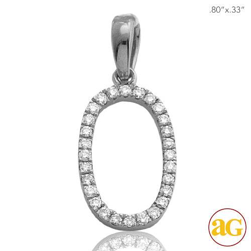 14KW 0.15CTW DIAMOND INITIAL PENDANT - Norma's Jewelry