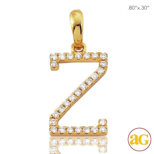 14KY 0.15CTW DIAMOND INITIAL PENDANT - Norma's Jewelry