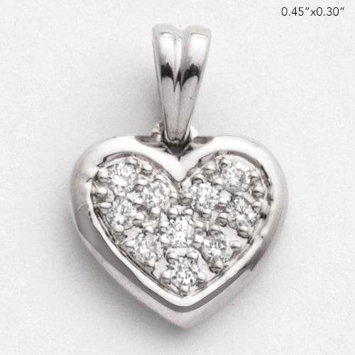 14KW 0.10CTW DIAMOND HEART PENDANT - Norma's Jewelry