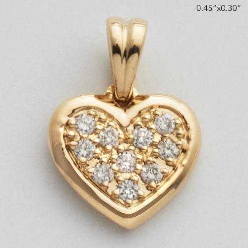 14KY 0.10CTW DIAMOND HEART PENDANT - Norma's Jewelry