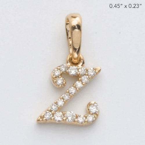 14KY 0.07CTW DIAMOND INITIAL PENDANT - Norma's Jewelry