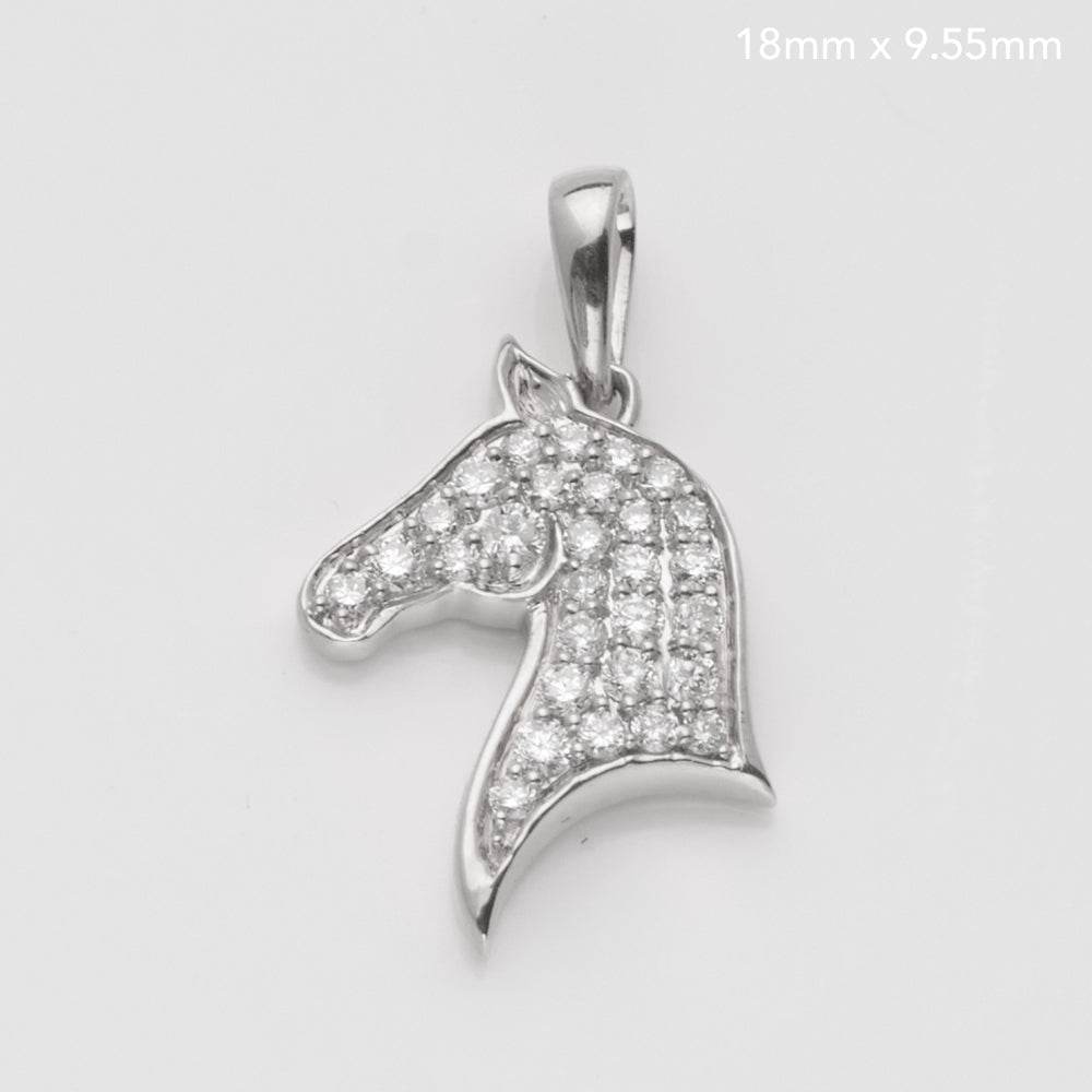 14KW 0.17CTW HORSE DIAMOND PENDANT - Norma's Jewelry