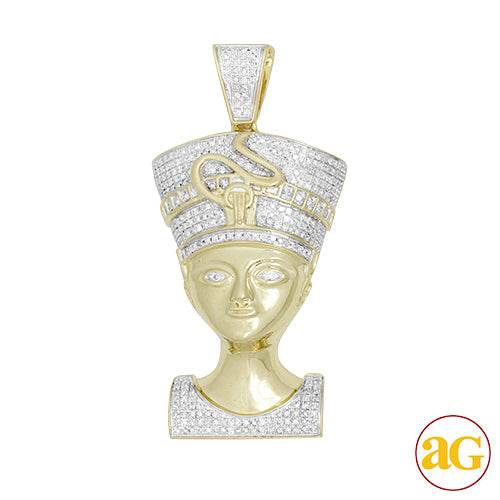 10KY 1.35CTW DIAMOND NEFERTITI PENDANT - Norma's Jewelry