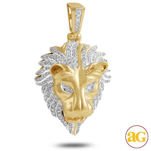 14KY 1.35 CTW DIAMOND LION HEAD PENDANT - Norma's Jewelry