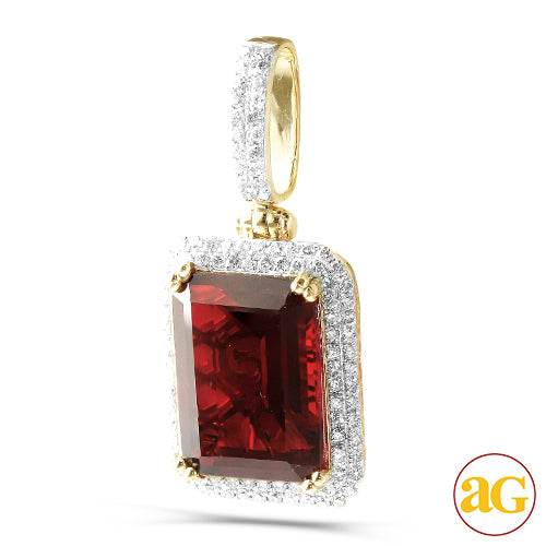 10KY 1.15CTW DIAMOND PENDANT WITH 15.27CT SYNTHETI - Norma's Jewelry