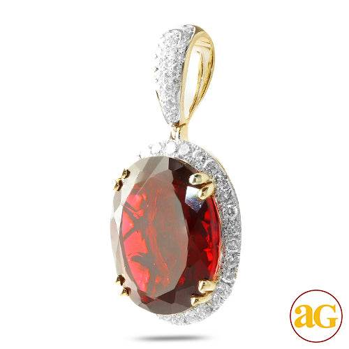10KY 1.15CTW DIAMOND OVAL PENDANT WITH 18.62CT - Norma's Jewelry
