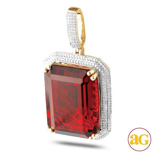 10KY 0.50CTW DIAMOND 2-ROW PENDANT WITH 22.12CT SY - Norma's Jewelry