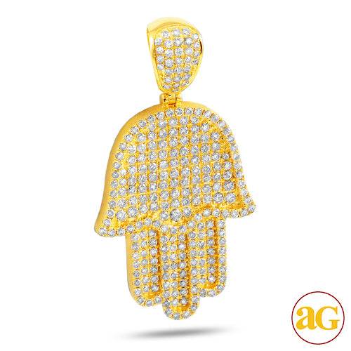 14KY 3.75CTW DIAMOND HAMZA PENDANT - Norma's Jewelry
