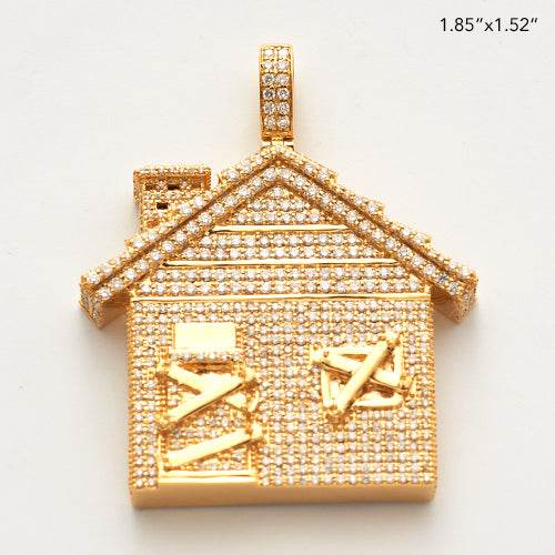 10KY 3.75CTW DIAMOND TRAP HOUSE PENDANT - Norma's Jewelry