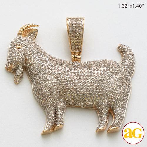 10KY 1.85CTW DIAMOND GOAT PENDANT - Norma's Jewelry