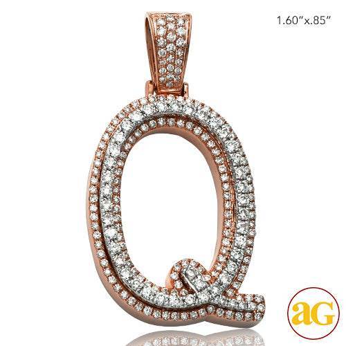 10KR+W 1.60CTW DIAMOND TWO TONE INITIAL PENDANT - Norma's Jewelry