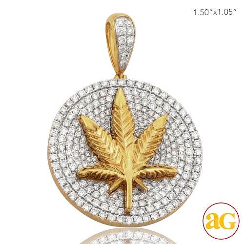 10KY 2.15 CTW DIAMOND MEDALLION WITH HERBAL - Norma's Jewelry