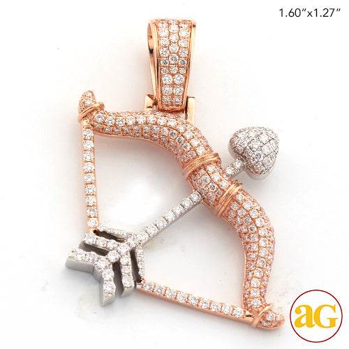 14KR+W 2.00CTW DIAMOND BOW AND ARROW PENDANT - Norma's Jewelry