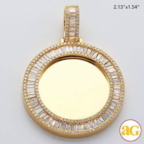 14KY 5.50CTW BAGUETTE DIAMOND MEMORY PENDANT - Norma's Jewelry