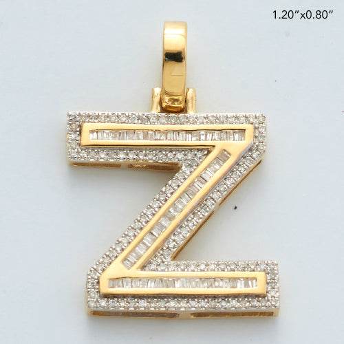 10KY 0.55CTW BAGUETTE DIAMOND INITIAL PENDANT - Norma's Jewelry