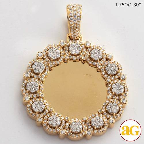 14KY 2.00CTW DIAMOND ROUND CLUSTER MEMORY PENDANT - Norma's Jewelry