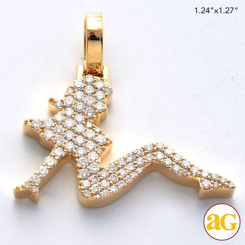 10KY 1.35CTW DIAMOND SITTING LADY PENDANT - Norma's Jewelry