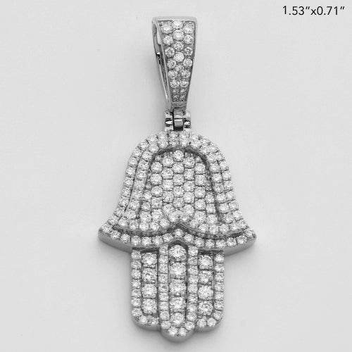 14KW 1.45CTW DIAMOND 3D HAMZA PENDANT - Norma's Jewelry