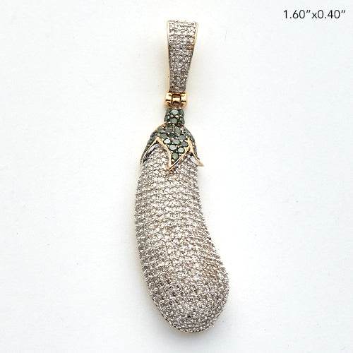 10KY 1.00CTW GREEN AND WHITE DIAMOND EGGPLANT - Norma's Jewelry