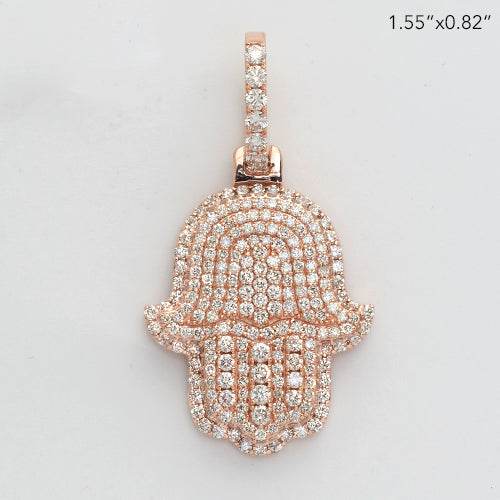 14KR 2.50CTW DIAMOND 3D HAMZA PENDANT - Norma's Jewelry
