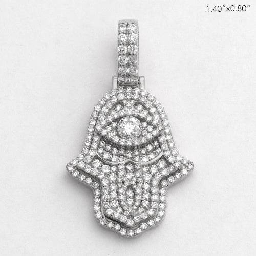 14KW 1.60CTW DIAMOND 3D HAMZA PENDANT - Norma's Jewelry