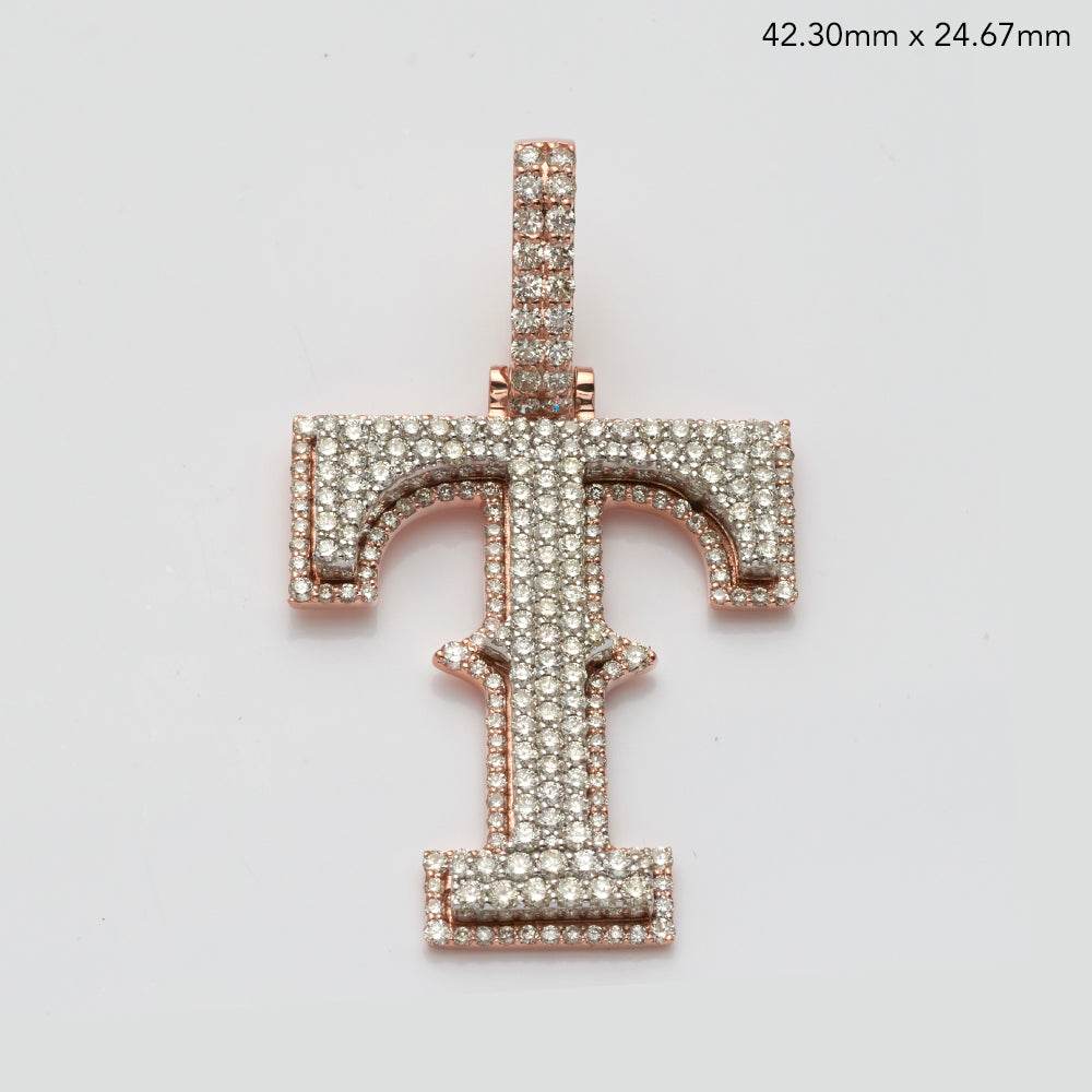 14KR+W 1.85CTW DIAMOND SPORTS FONT INITIAL PENDANT - Norma's Jewelry