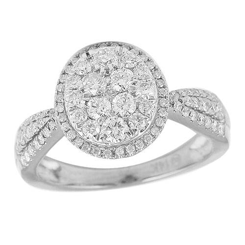 14KW 1.00CTW DIAMOND ROUND CLUSTER RING - Norma's Jewelry