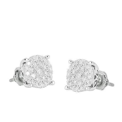 14KW 0.75CTW DIAMOND LUNA CLUSTER EARRINGS - Norma's Jewelry