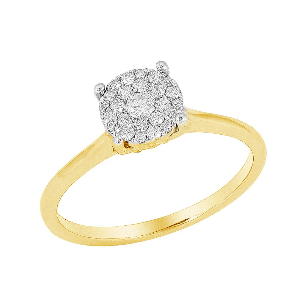 14KY 0.25CTW DIAMOND LUNA CLUSTER RING - Norma's Jewelry