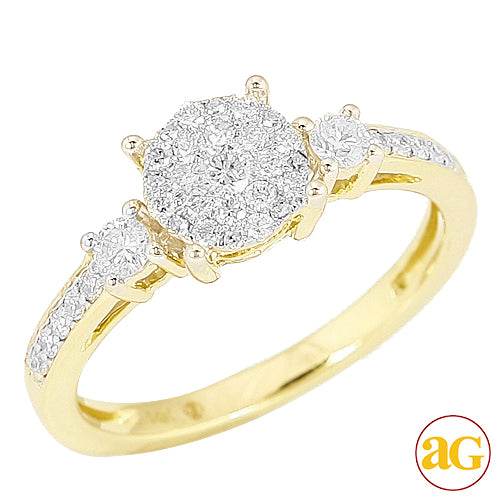14KY 0.50CTW DIAMOND LUNA CLUSTER RING - Norma's Jewelry