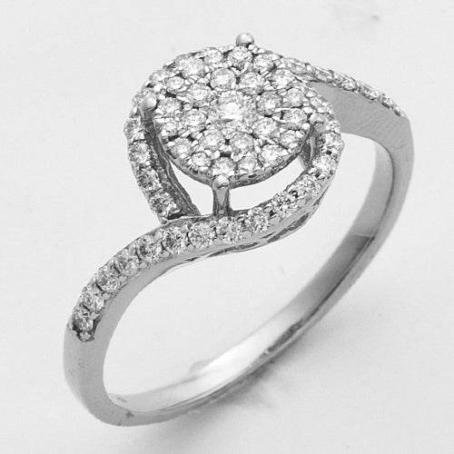 14KW 0.50CTW LUNA CLUSTER DIAMOND RING WITH HALO - Norma's Jewelry