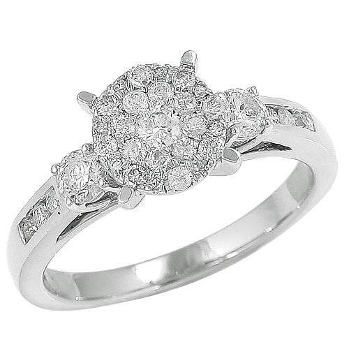 14KW 0.75CTW DIAMOND CLUSTER RING - Norma's Jewelry