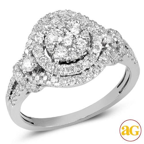 14KW 1.00CTW DIAMOND CLUSTER RING - Norma's Jewelry