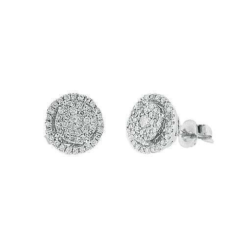 14KW 0.50CTW LUNA DIAMOND EARRINGS WITH HALO - Norma's Jewelry
