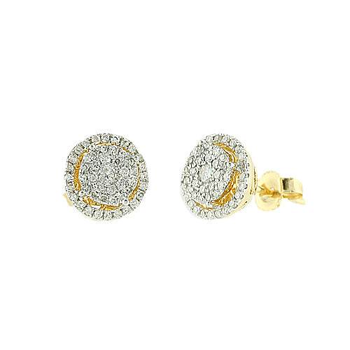 14KY 0.50CTW LUNA DIAMOND EARRINGS WITH HALO - Norma's Jewelry