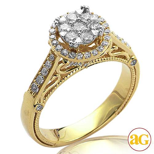 14KY 0.70CTW DIAMOND V-PRONG CLUSTER RING WITH - Norma's Jewelry